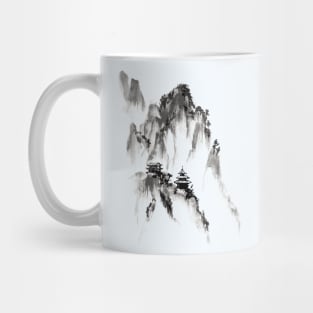 A Japanese Temple In The Foggy Mountain Mug